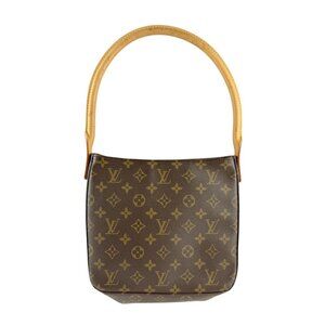 LOUIS VUITTON Authentic Brown Monogram Canvas Looping MM Shoulder Bag